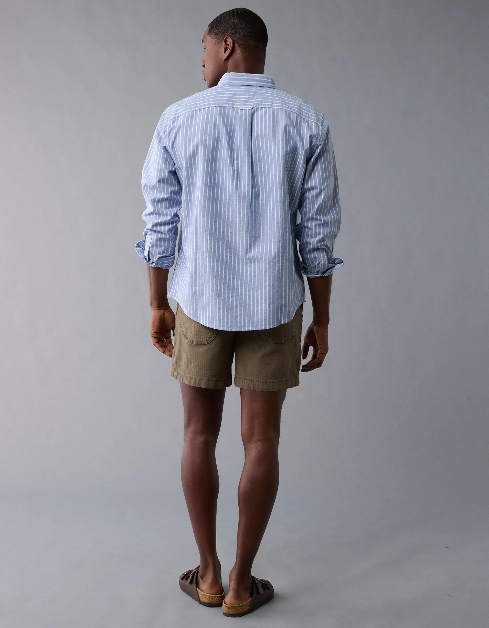 AE Everyday Oxford Striped Button-Up Shirt Product Image