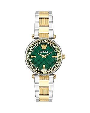 Versace Womens Gold Dial Reve Analog Two Tone Stainless Steel Bracelet Watch Product Image