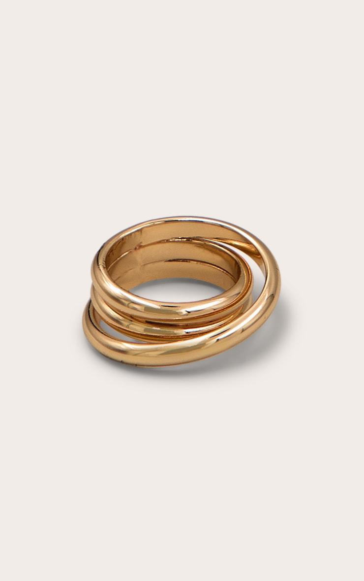 Gold Triple Layer Stacked Ring Product Image