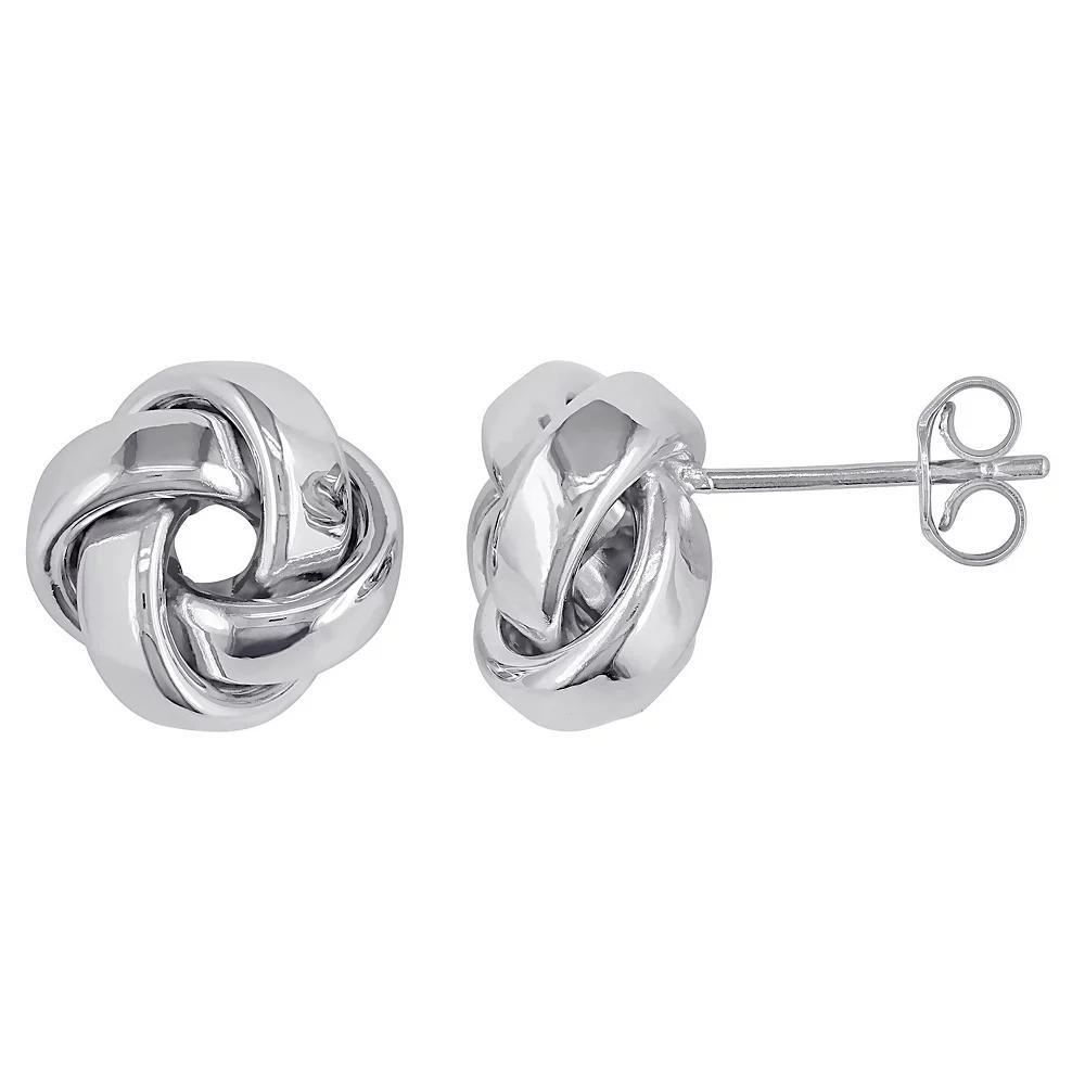 Stella Grace 10k White Gold Love Knot Stud Earrings, Women's Product Image