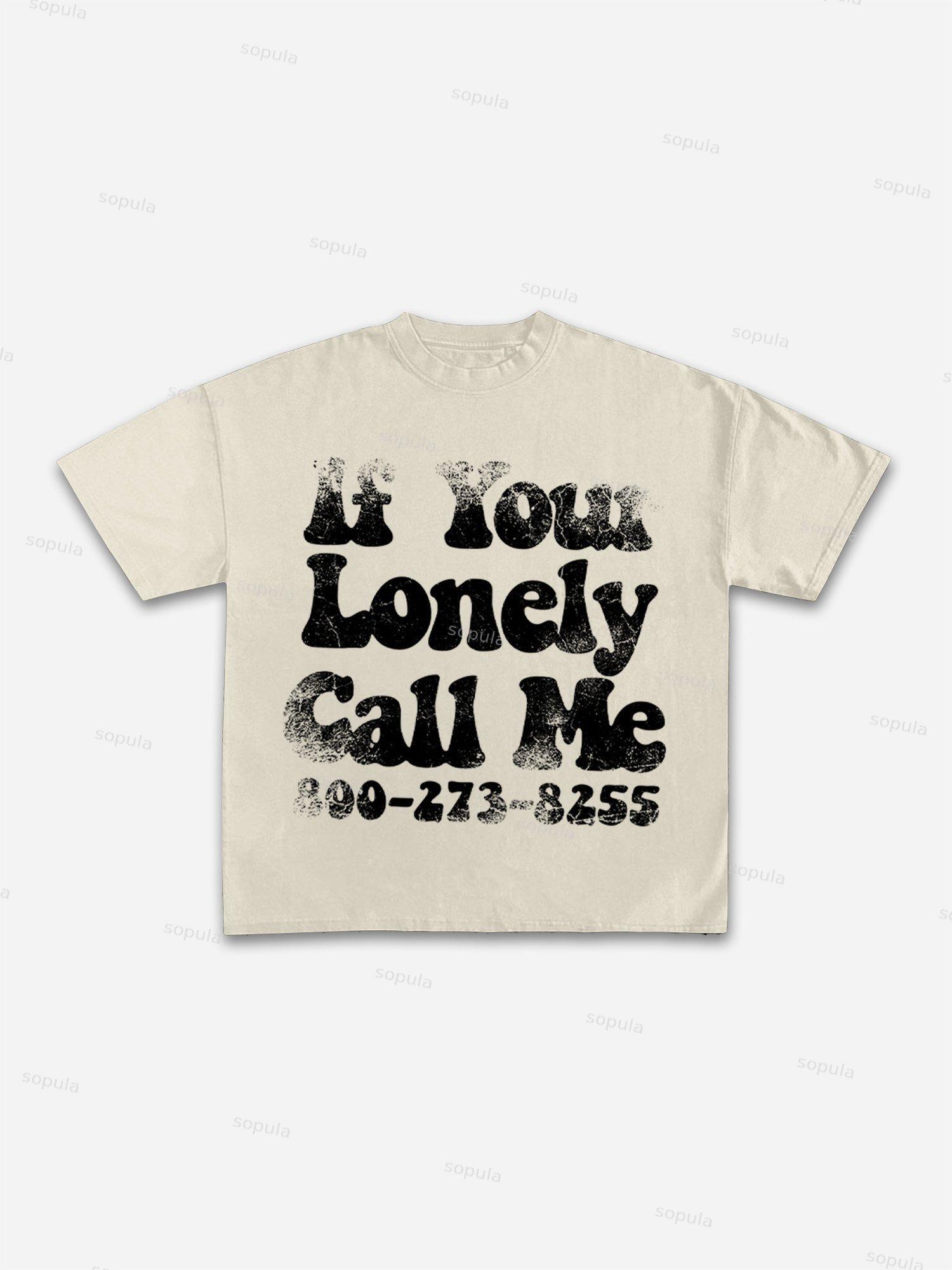 Mental Health. If Your Lonely, Call Me Vintage Graphic Cotton T-shirt Product Image