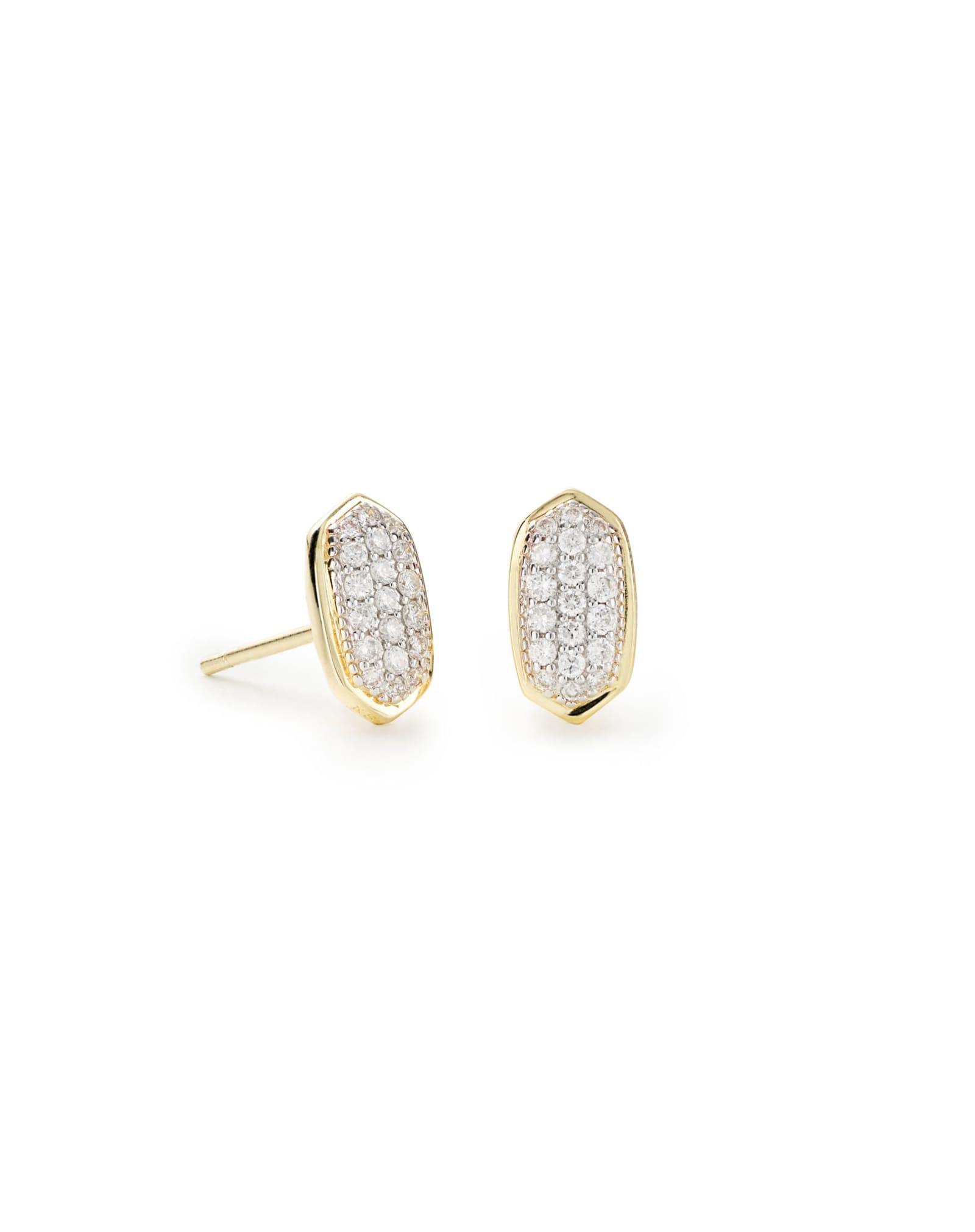 Amelee Earrings in Pave Diamond and 14k White Gold Product Image