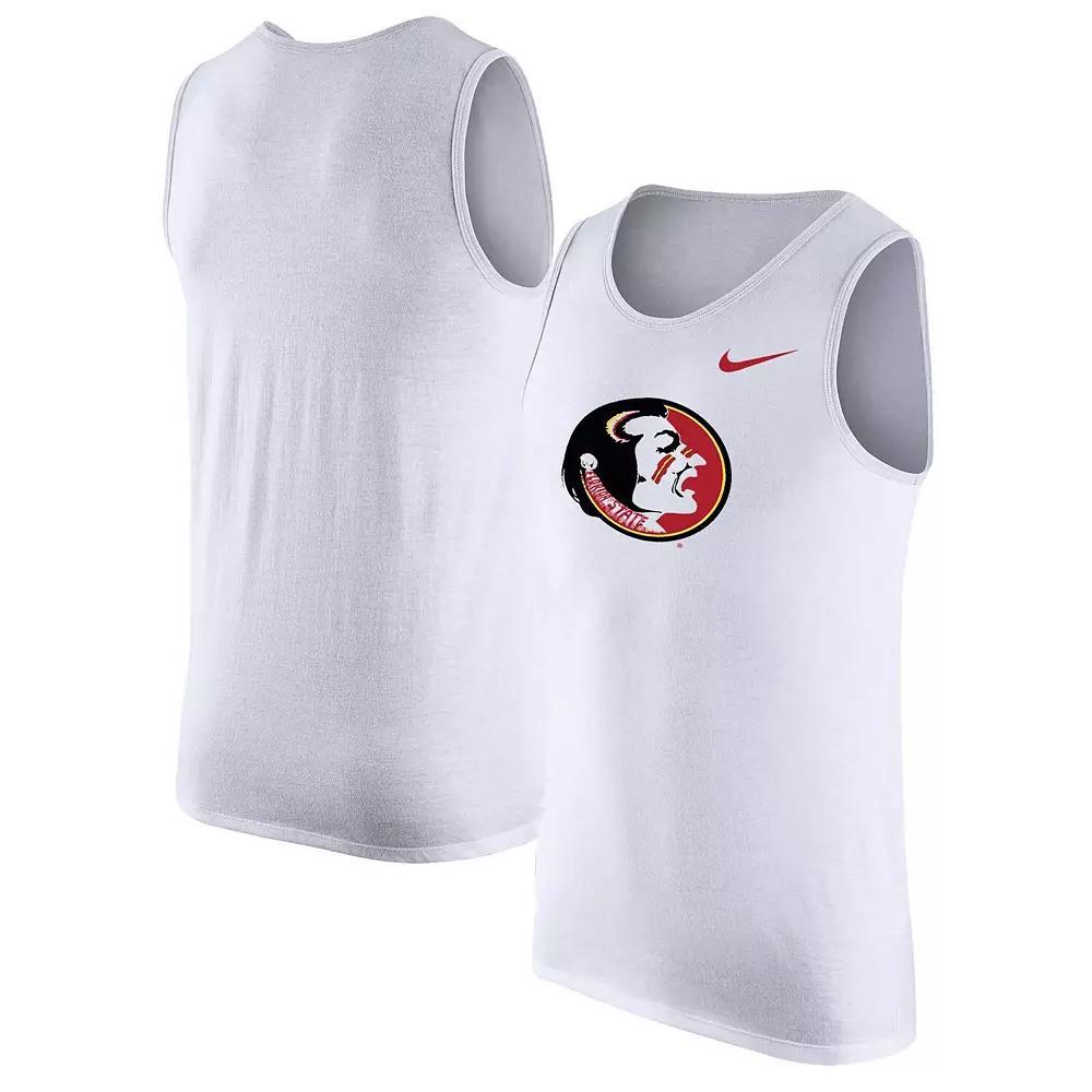 Men's Nike White Florida State Seminoles Vintage Logo Performance Tank Top,  Product Image
