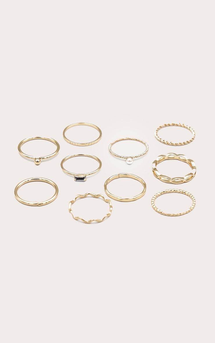 Gold Pearl Detail Multipack Rings Product Image