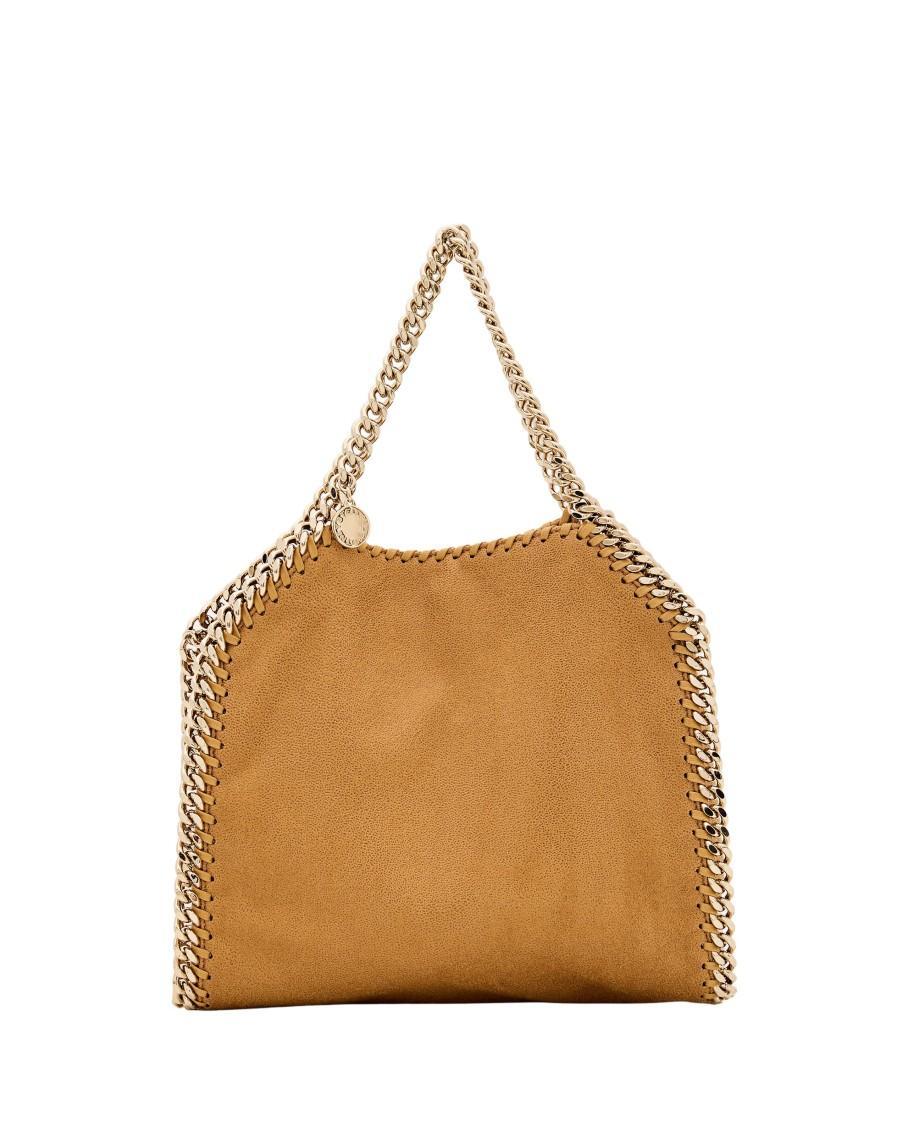 STELLA MCCARTNEY Gold Shaggy Texture Mini Tote Bag In Brown Product Image