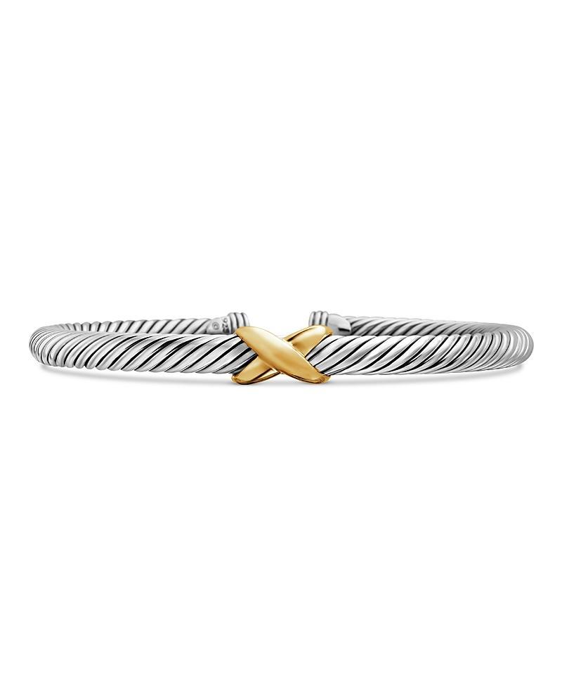 Cable Station Bracelet in Silver with 18K Gold, 4mm Product Image