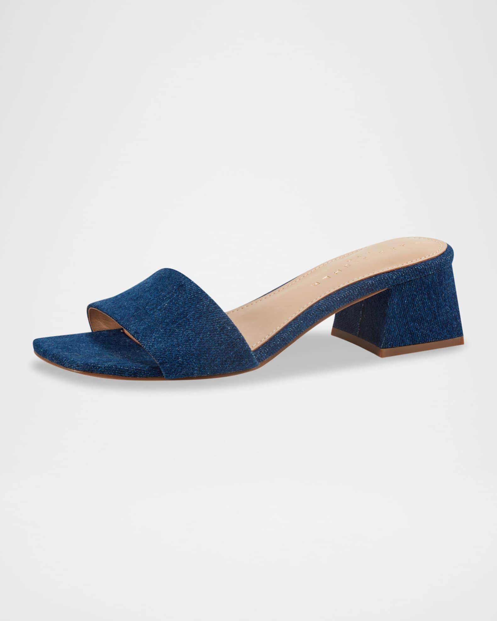 Olysa Denim Block-Heel Mule Sandals Product Image