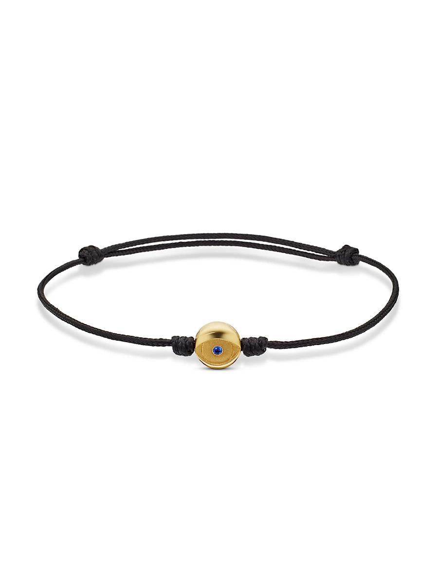 Mens Evil Eye Cord Bracelet with 18K Yellow Gold Product Image