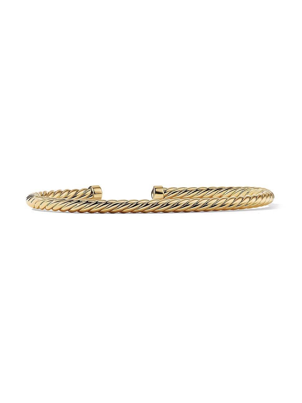 Mens Cable Cuff Bracelet In 18K Yellow Gold Product Image