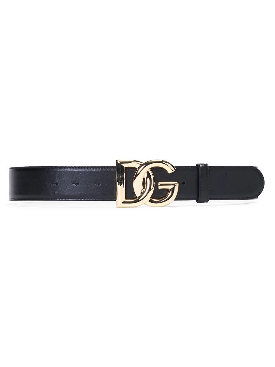 Womens Crossed Logo Leather Belt Product Image