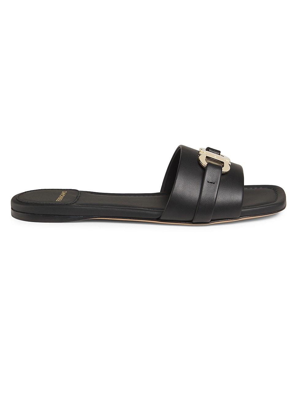 Womens Leah Leather Slides Product Image