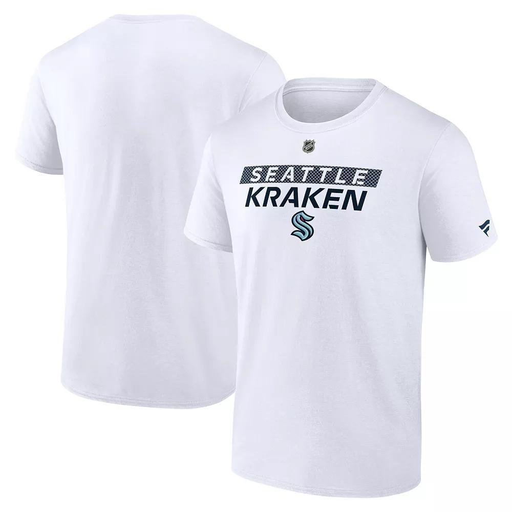 Men's Fanatics White Seattle Kraken Authentic Pro Core Primary T-Shirt,  Product Image