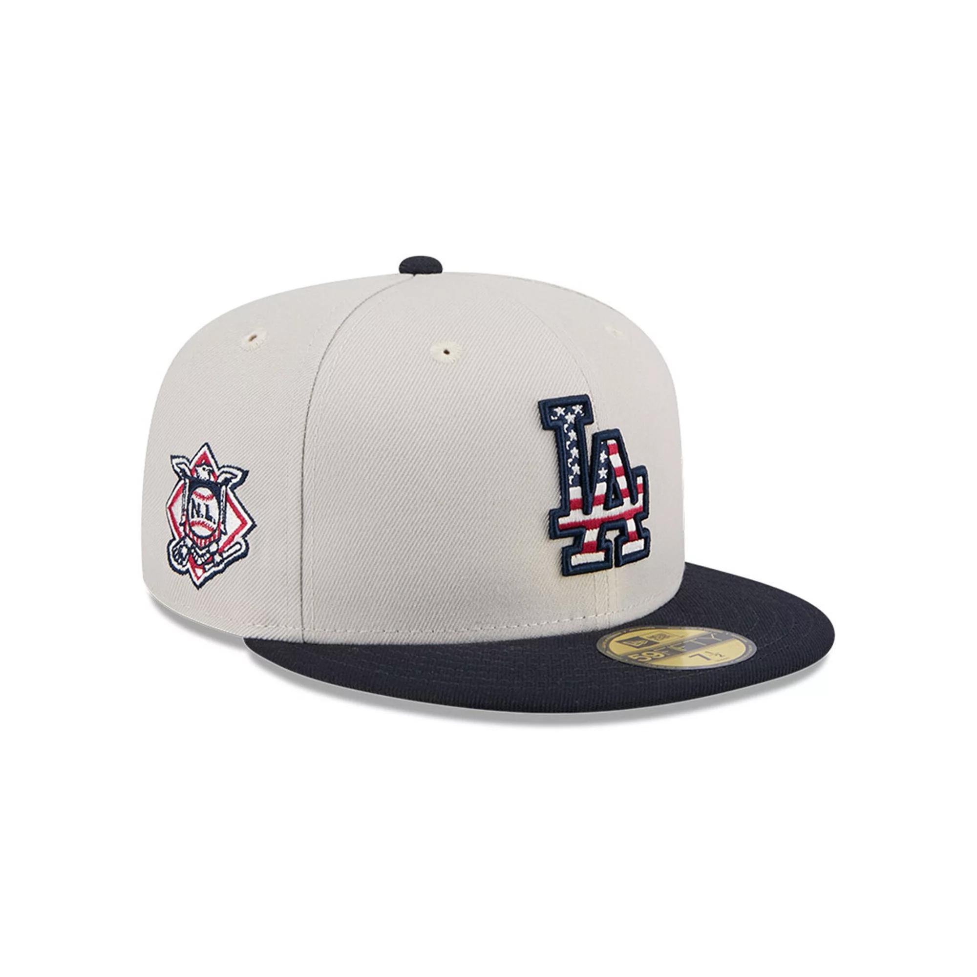 Men's New Era  Khaki/Black Los Angeles Dodgers 2024 Fourth of July 59FIFTY Fitted Hat, Size: 7 7/8, Beig K Product Image