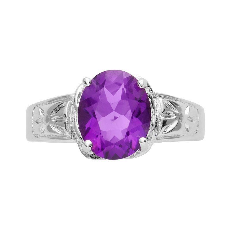 Traditions Jewelry Company Amethyst Large Oval Ring, Womens Purple Product Image