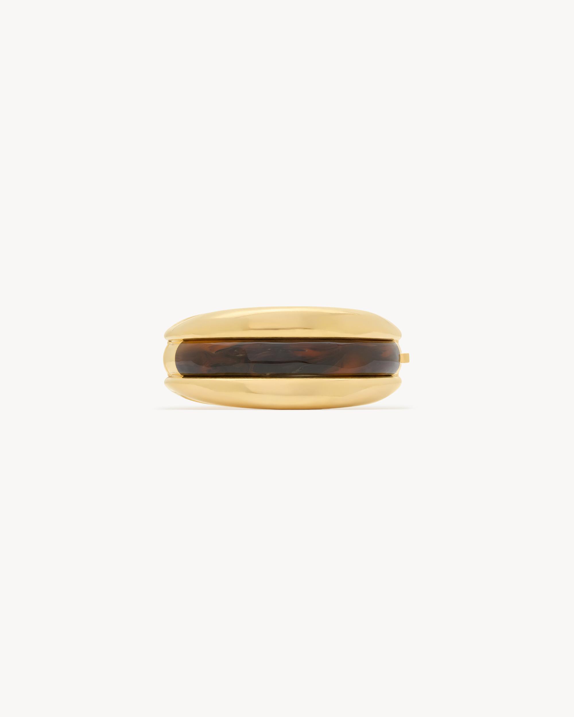 TORTOISESHELL STACKED CUFF IN RESIN AND METAL Product Image