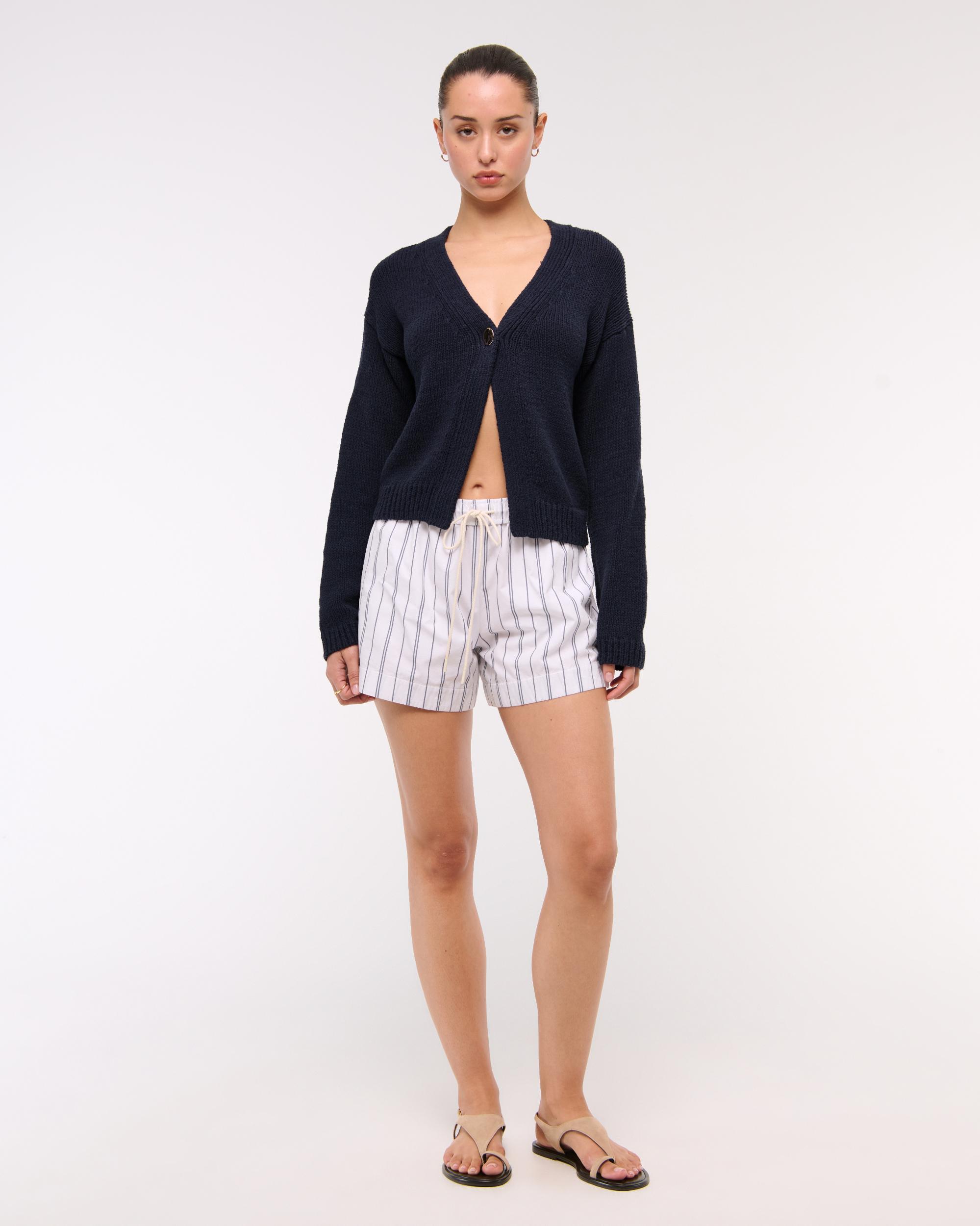 Textural 1-Button Cardigan Product Image