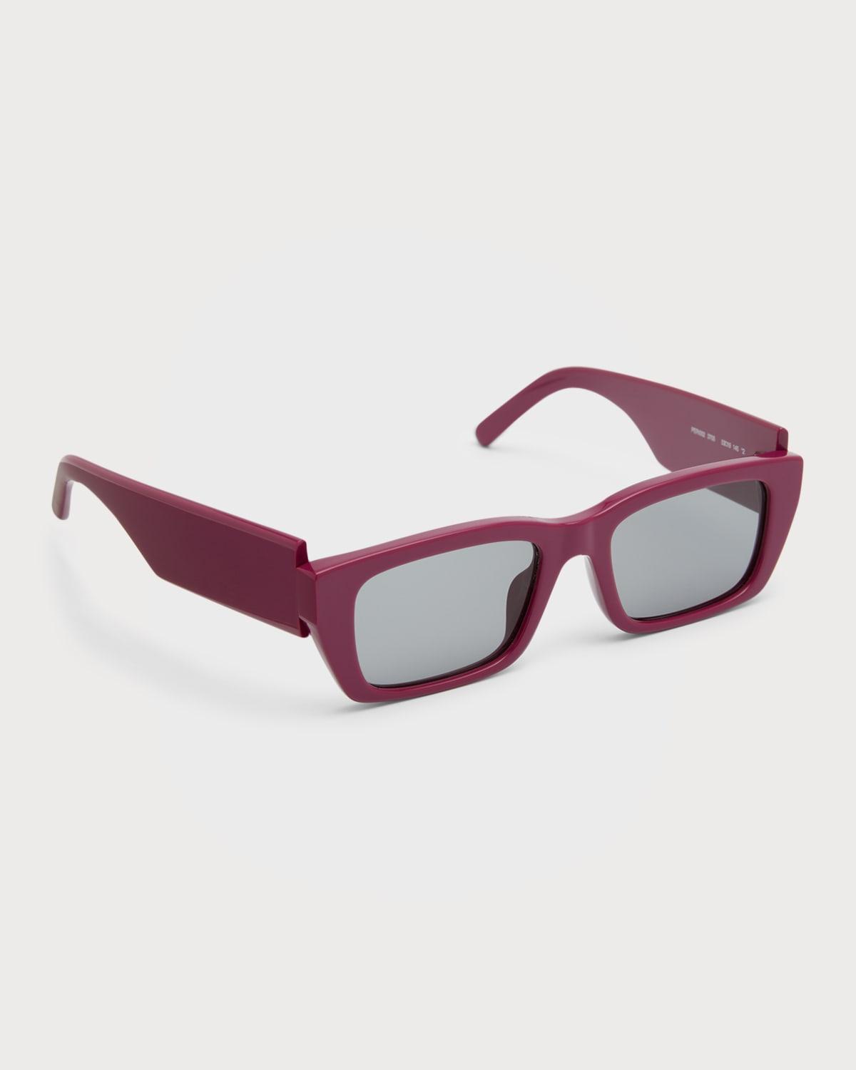 Mens Rectangle Asymmetric-Logo Sunglasses Product Image