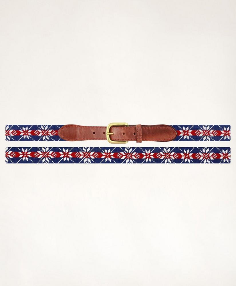 Smathers & Branson Leather Needlepoint American Flag Belt Product Image