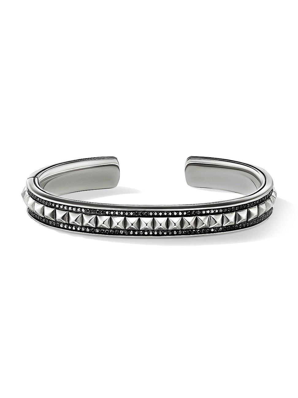 David Yurman Sterling Silver Black Diamond Pyramid Cuff Bracelet Product Image