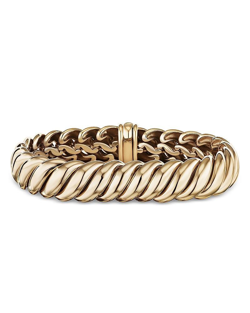 Womens Sculpted Cable Bracelet in 18K Yellow Gold Product Image