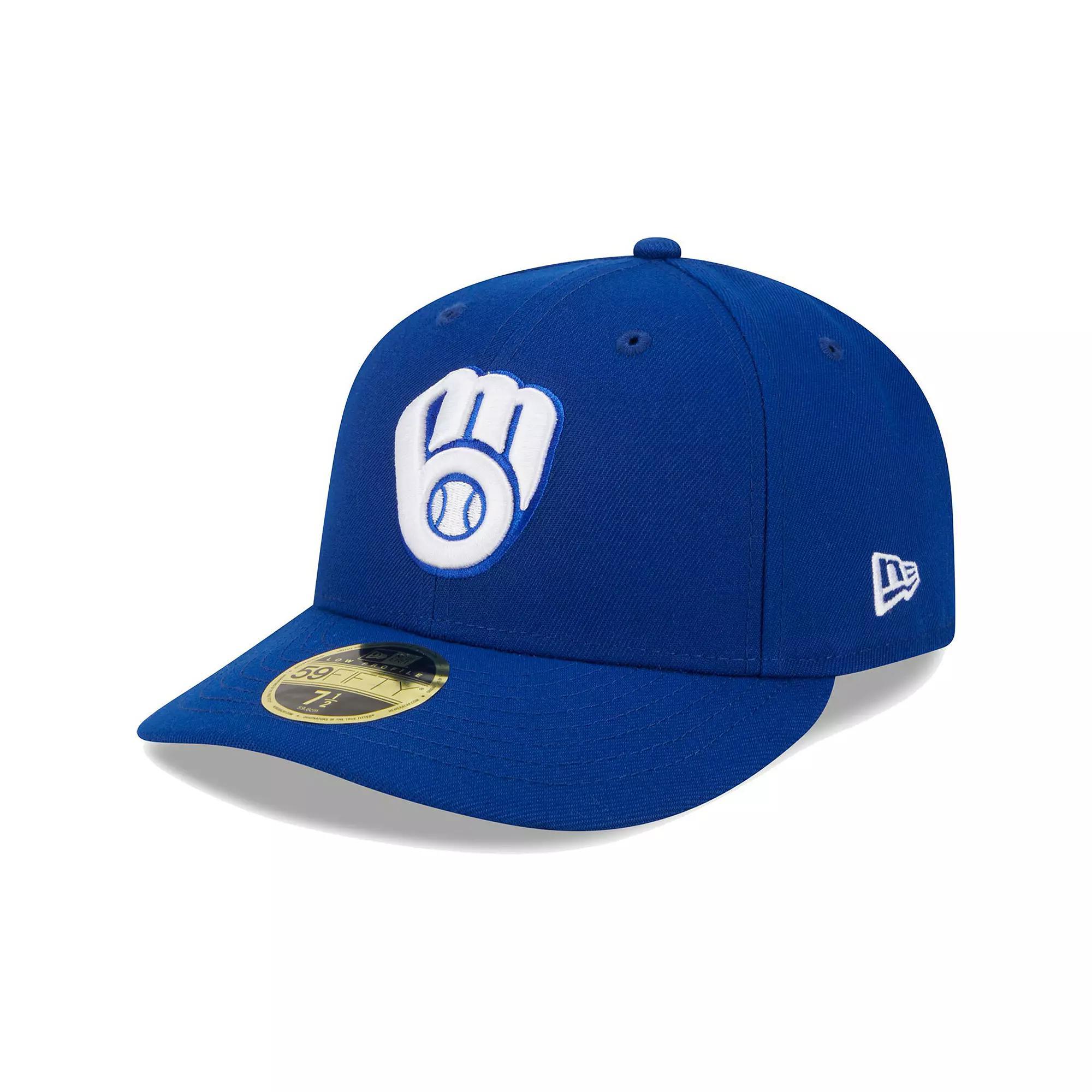 Men's New Era Royal Milwaukee Brewers White Logo Low Profile 59FIFTY Fitted Hat,  Product Image