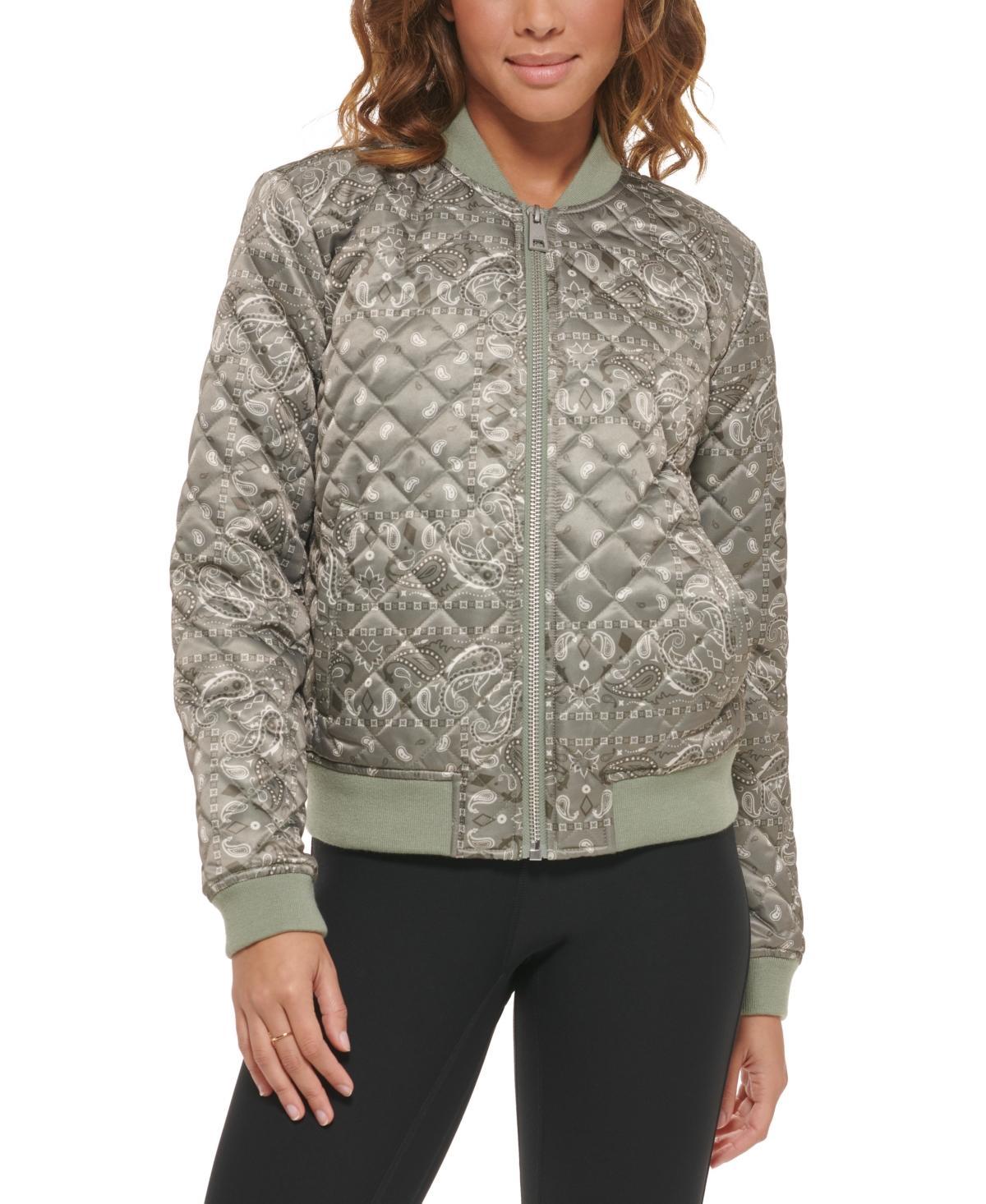 Women's Levi's® Diamond Quilted Bomber Jacket, Size: Large, Green Product Image