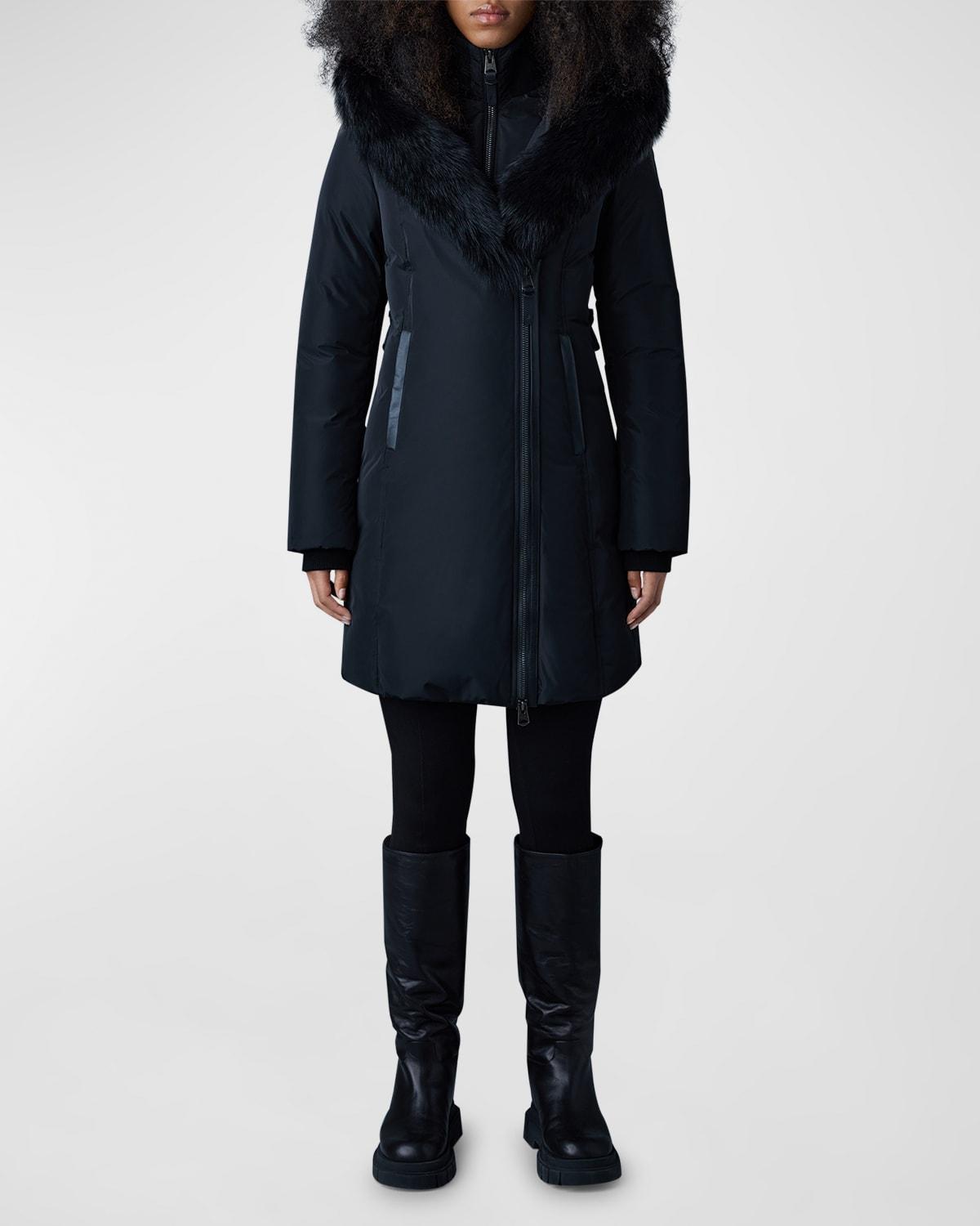 Womens Kay Shearling-Collar Down Coat Product Image