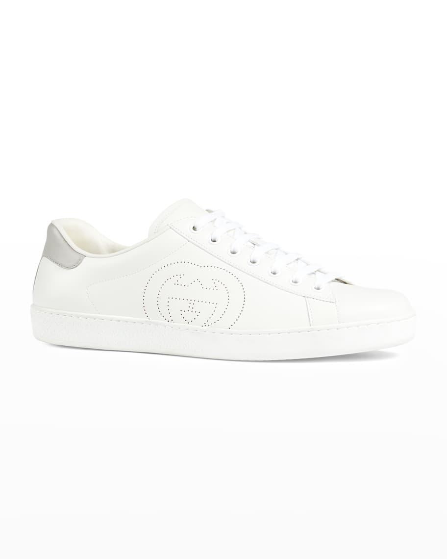 Men's New Ace Perforated GG Leather Sneakers Product Image