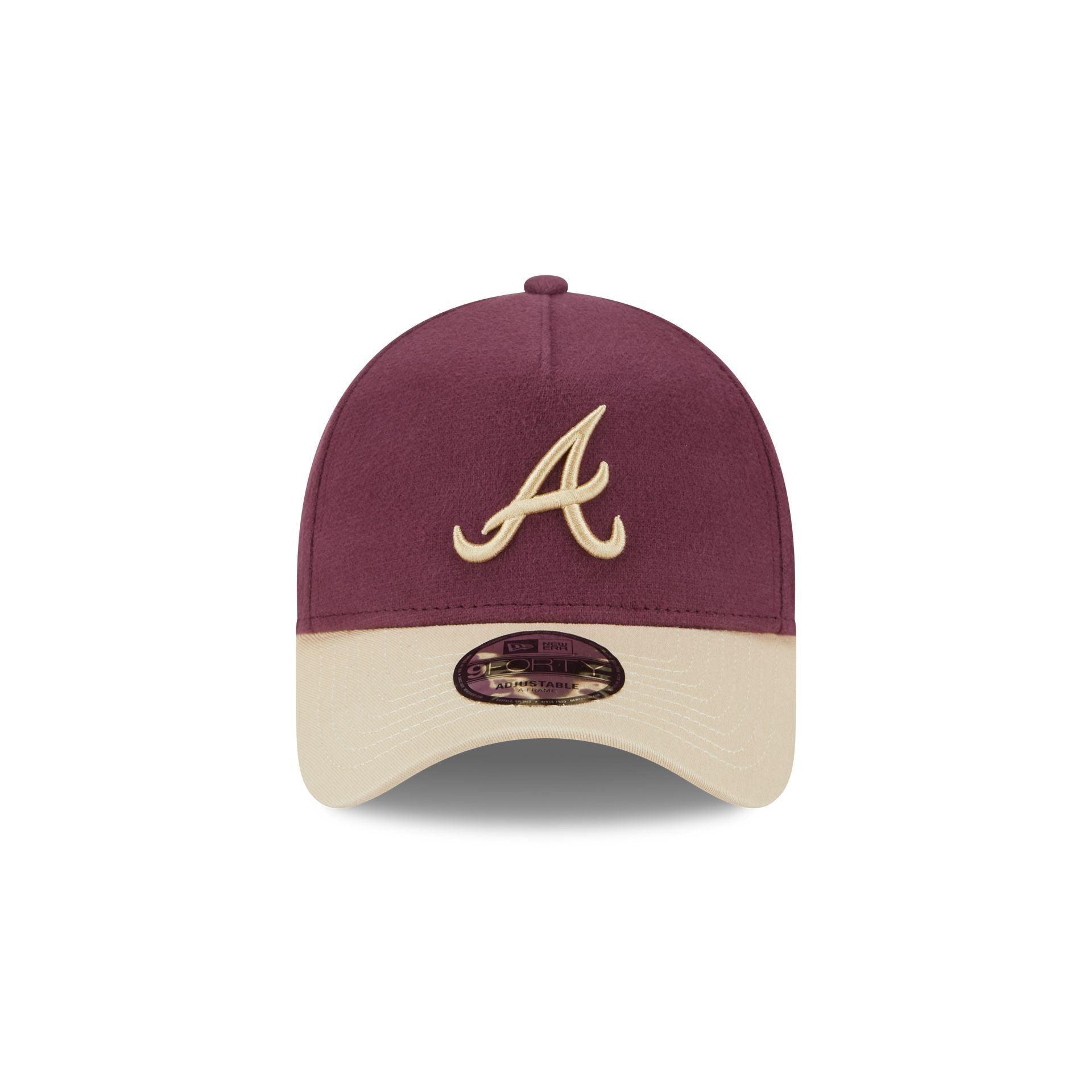 Atlanta Braves Moleskin Crown Maroon 9FORTY A-Frame Snapback Hat Male Product Image