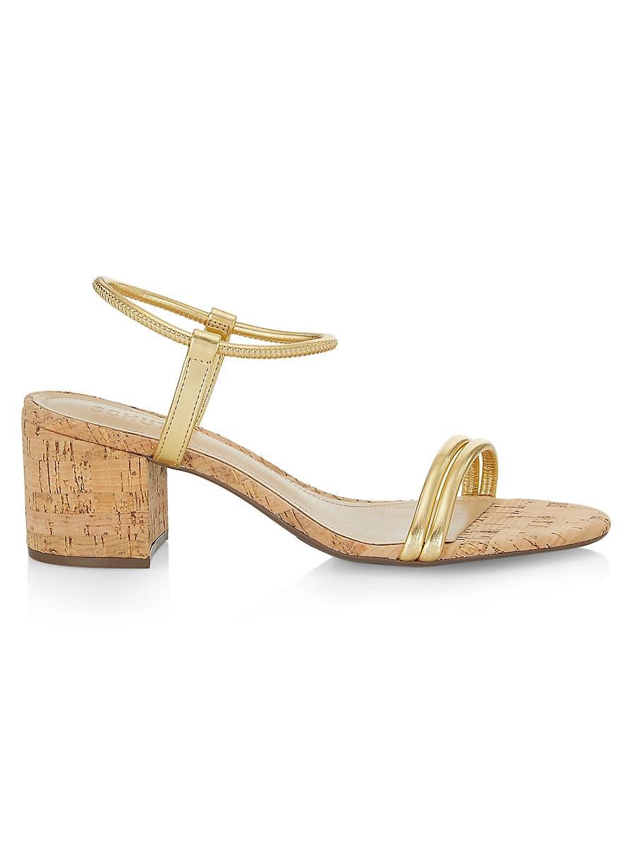 Womens Gimenez 65MM Leather & Cork Block Heel Sandals Product Image