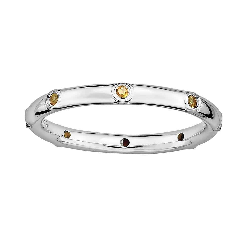 Stacks & Stones Sterling Silver Citrine Stack Ring, Women's, Size: 10 Product Image