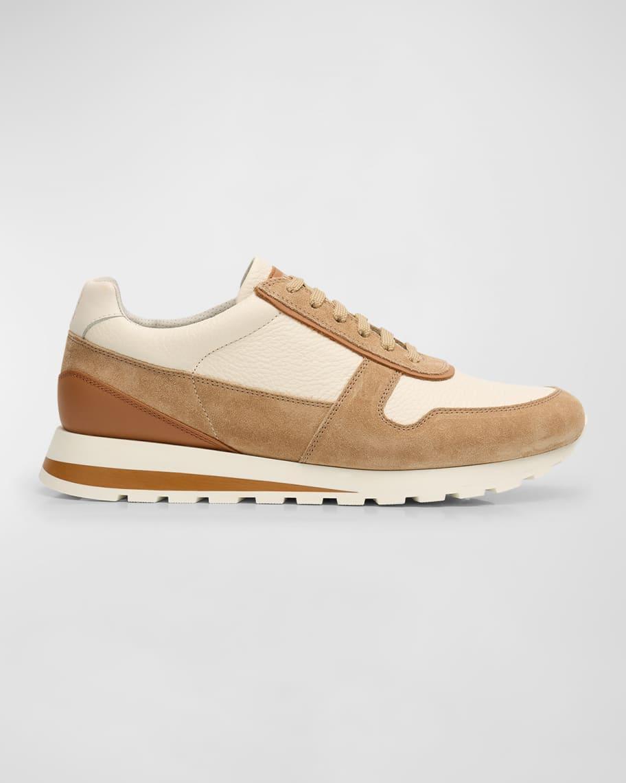 Mens Leather and Suede Runner Sneakers Product Image