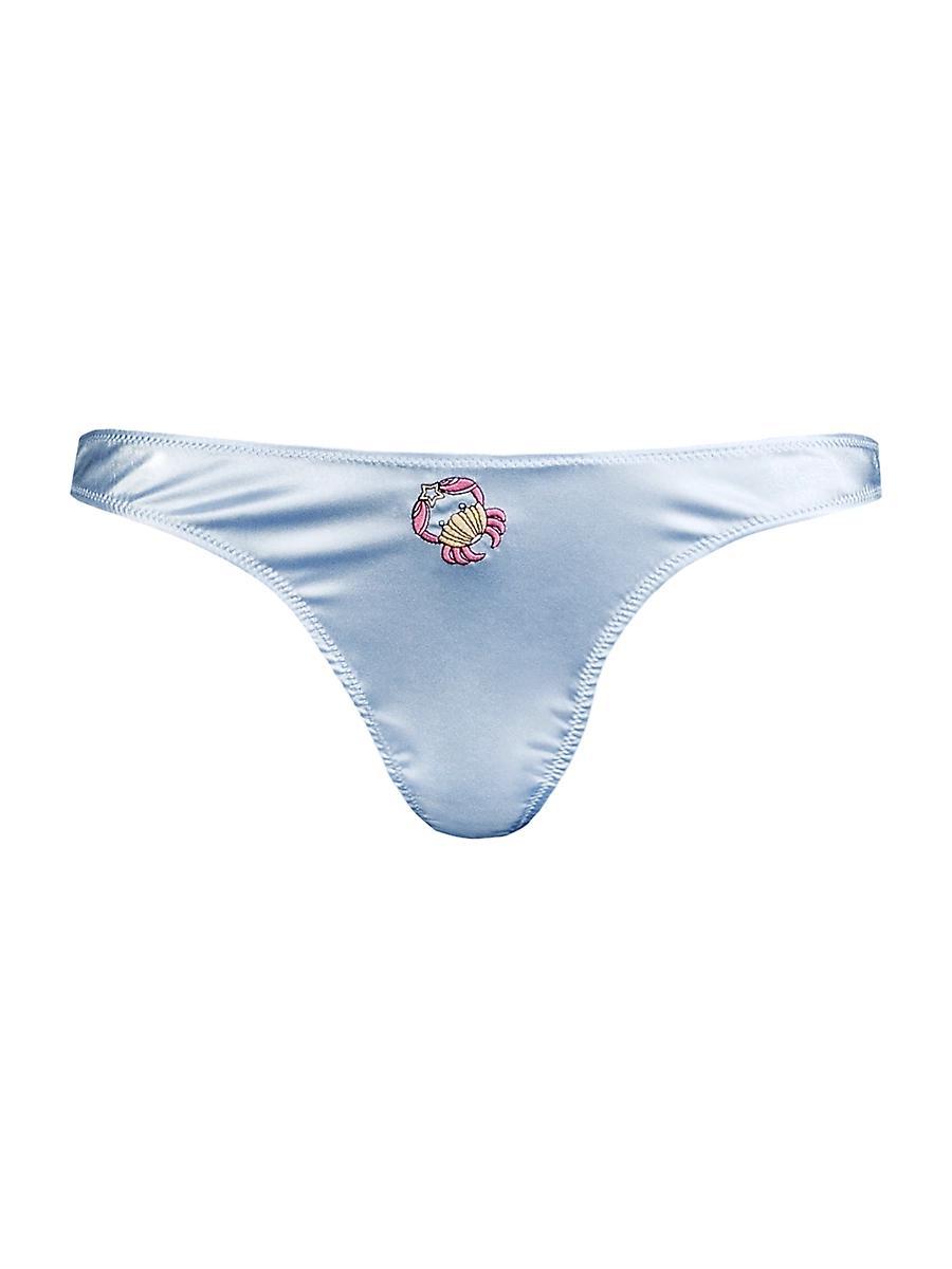 Womens Zodiac Embroidery Thong Product Image