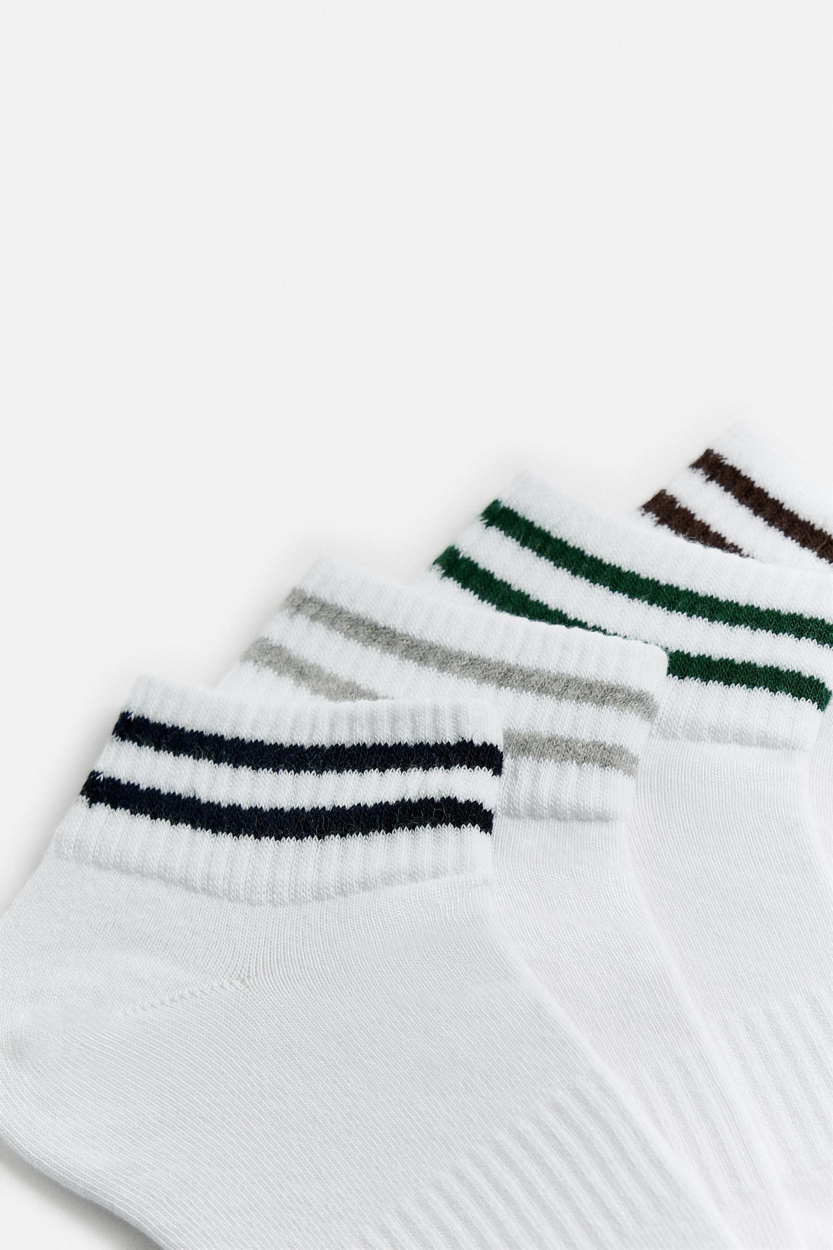 FOUR-PACK OF STRIPED ANKLE SOCKS Product Image