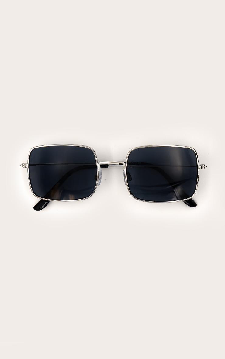 Silver Metal Frame Square Sunglasses Product Image