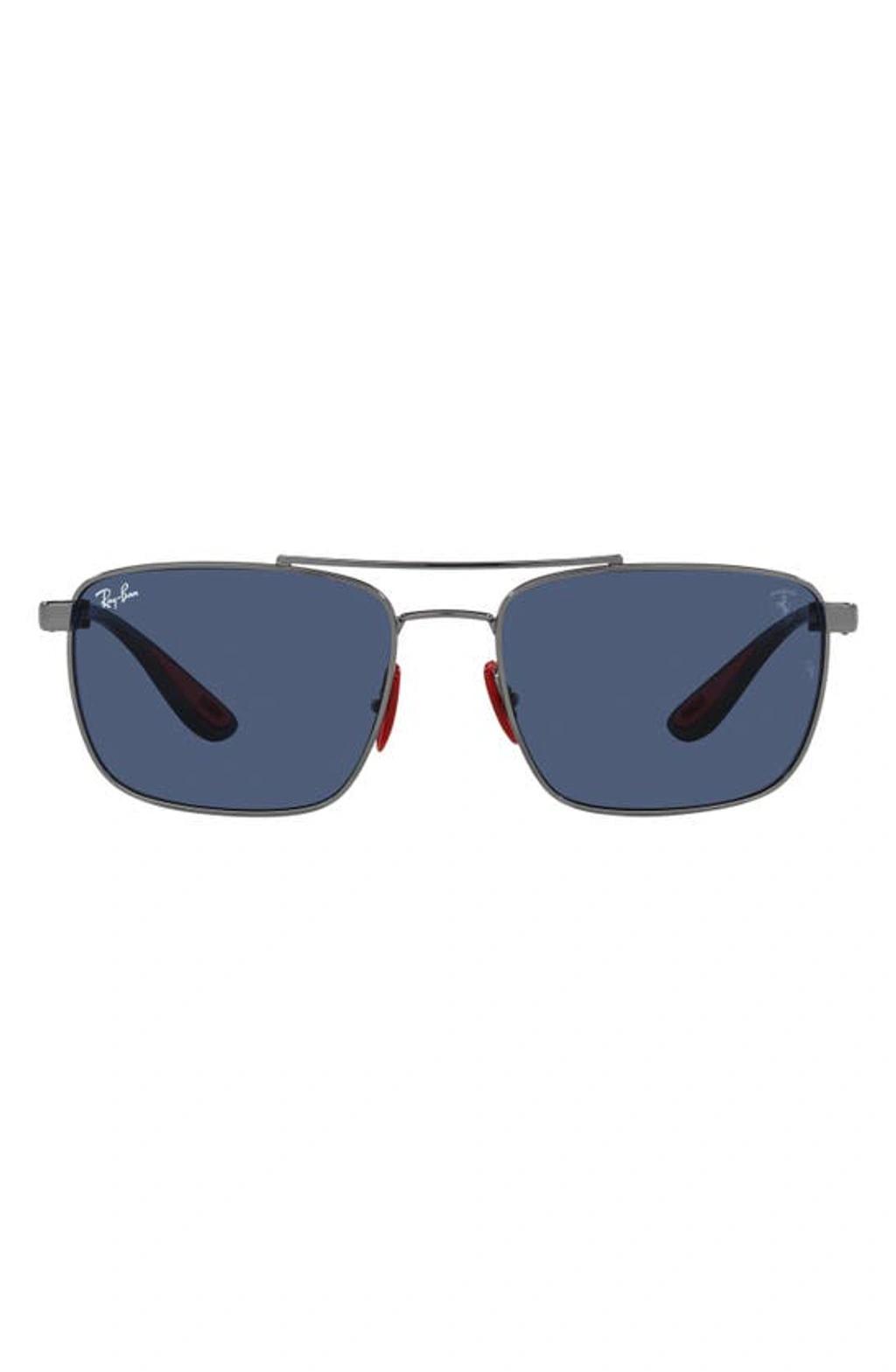 RAY BAN 58mm Square Sunglasses In Dark Blue Product Image