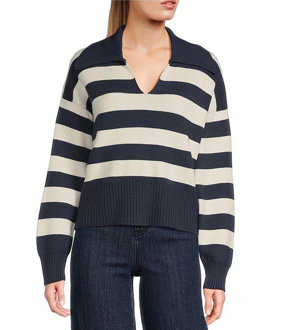 Copper Key Point Collar Striped Sweater Product Image
