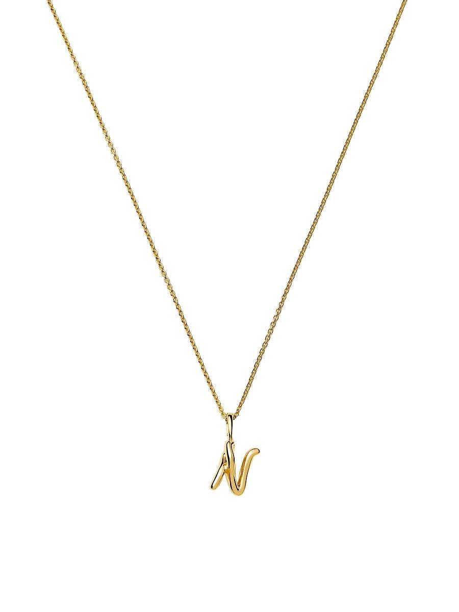 Womens 18K Gold Vermeil Curly Molten Mini Initial Necklace Product Image