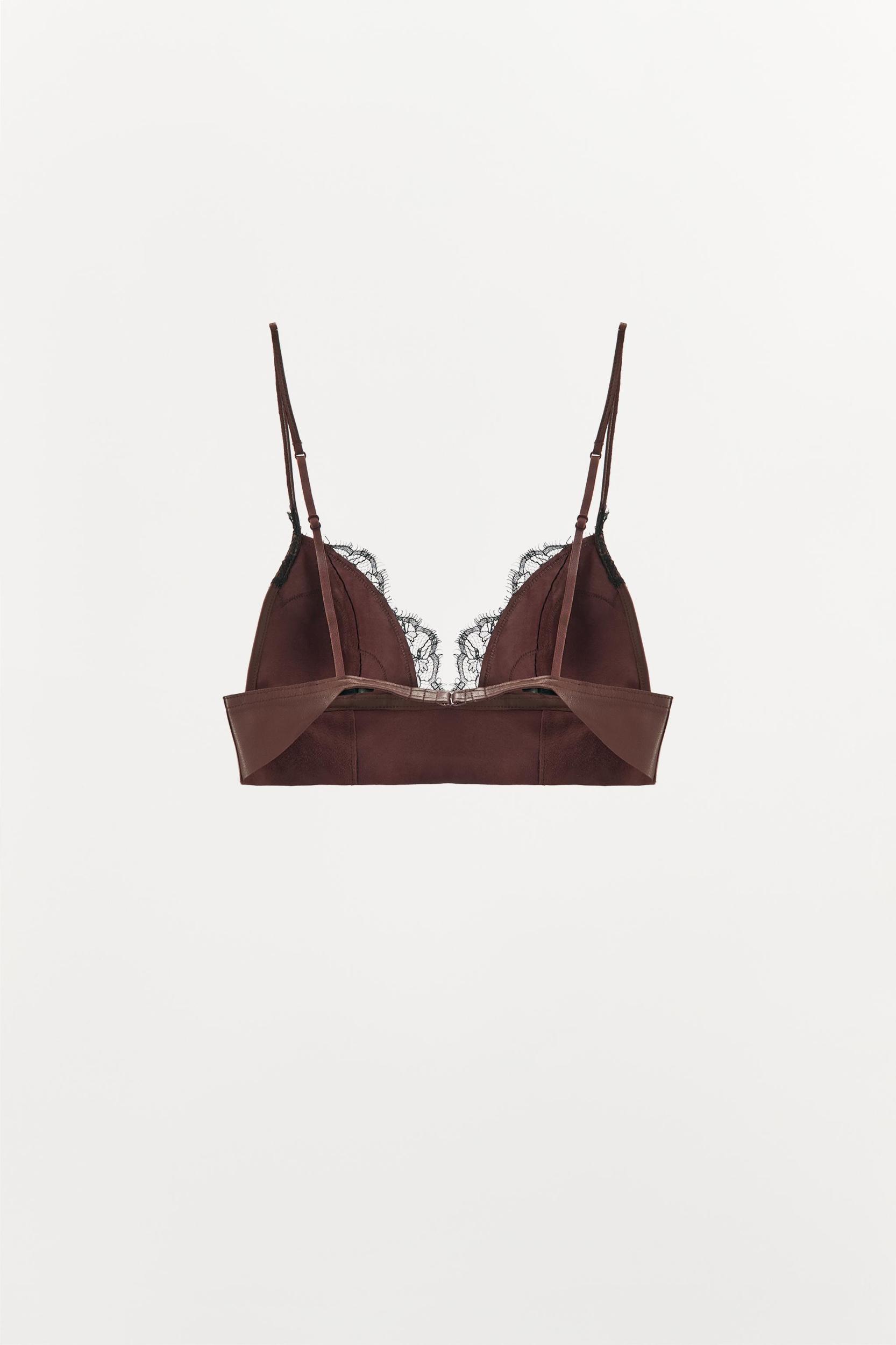 LIMITED EDITION LEATHER & LACE BRALETTE Product Image