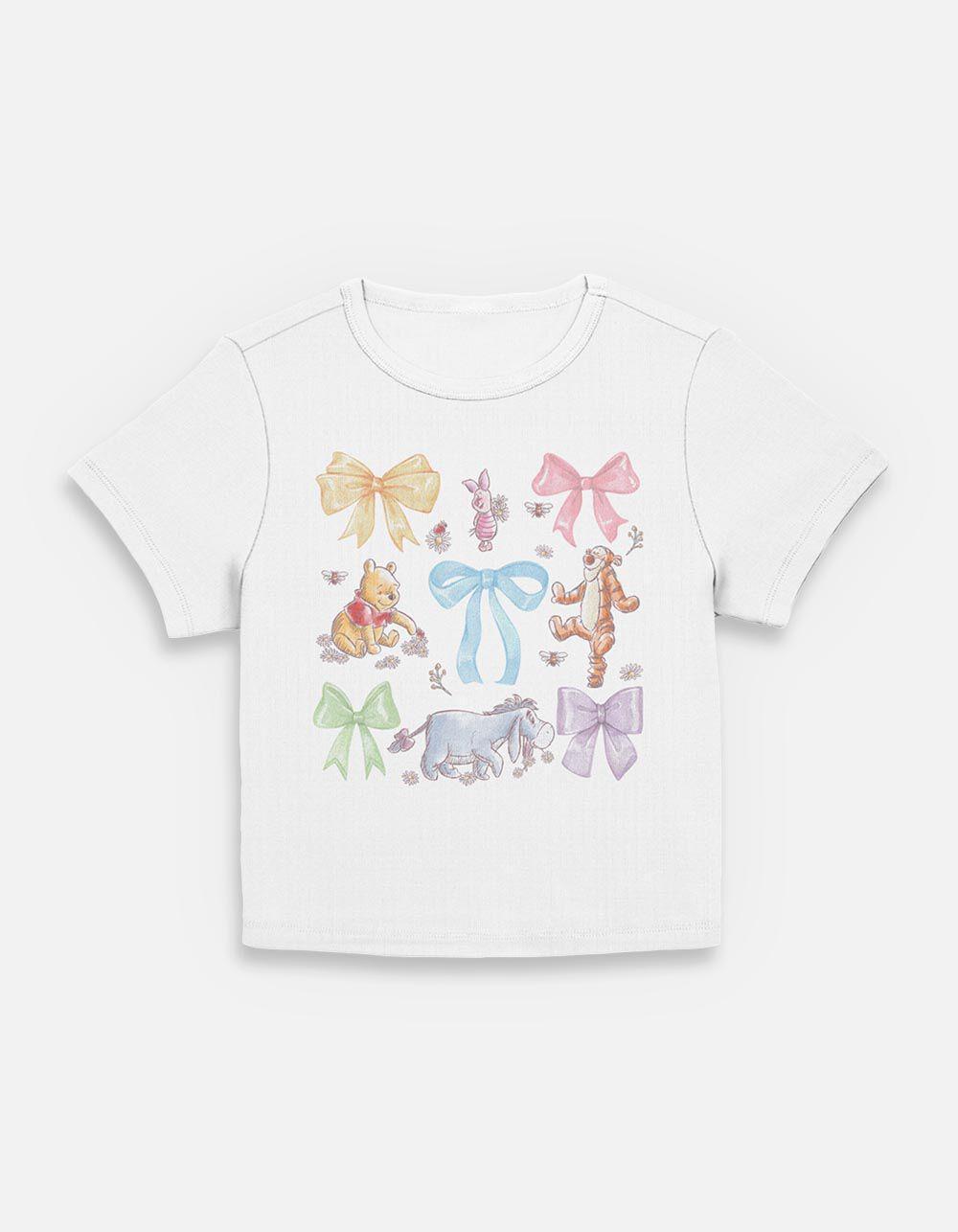 WINNIE THE POOH Bow Grid Womens Baby Tee Product Image