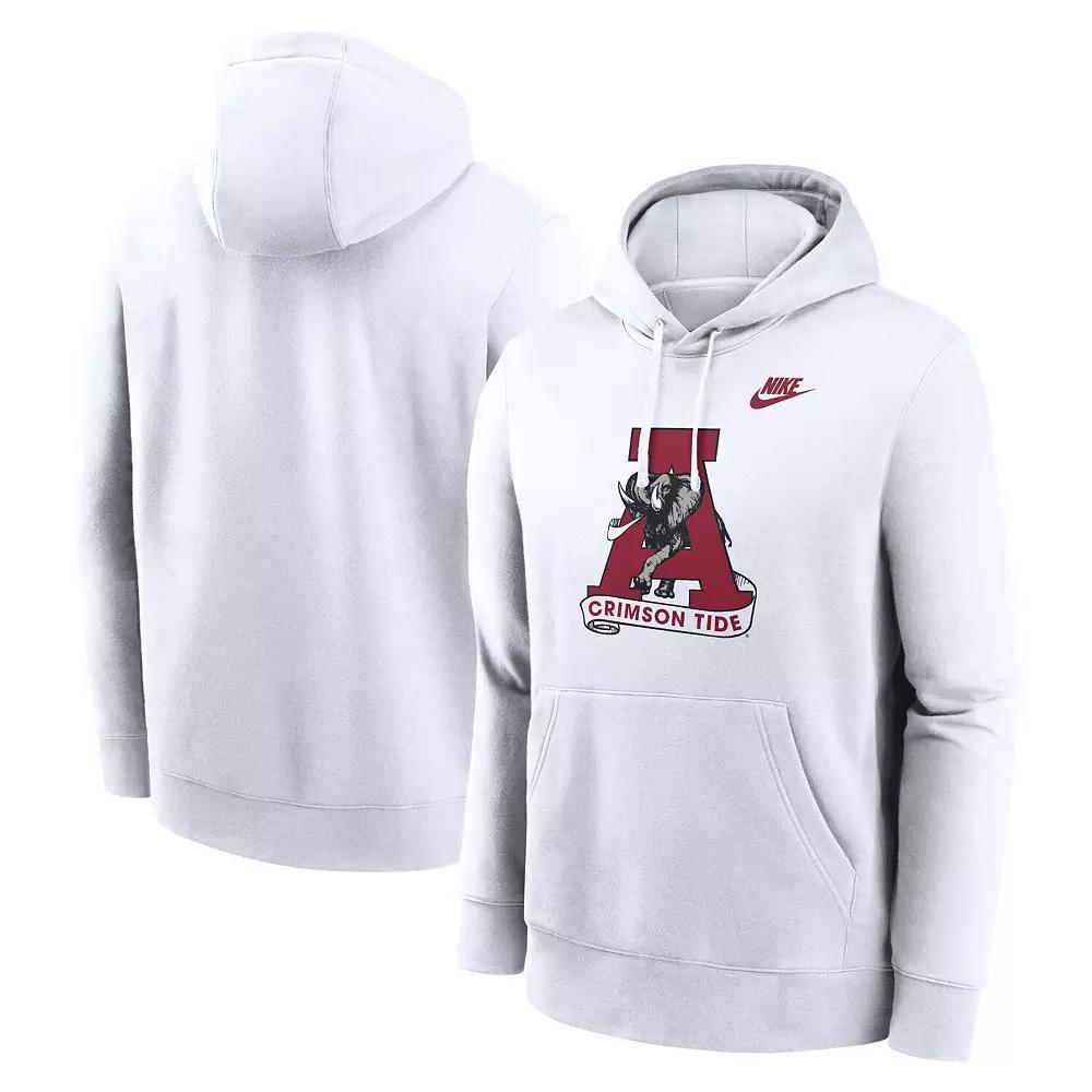 Men's Nike White Alabama Crimson Tide Legacy Logo Club Fleece Pullover Hoodie,  Product Image