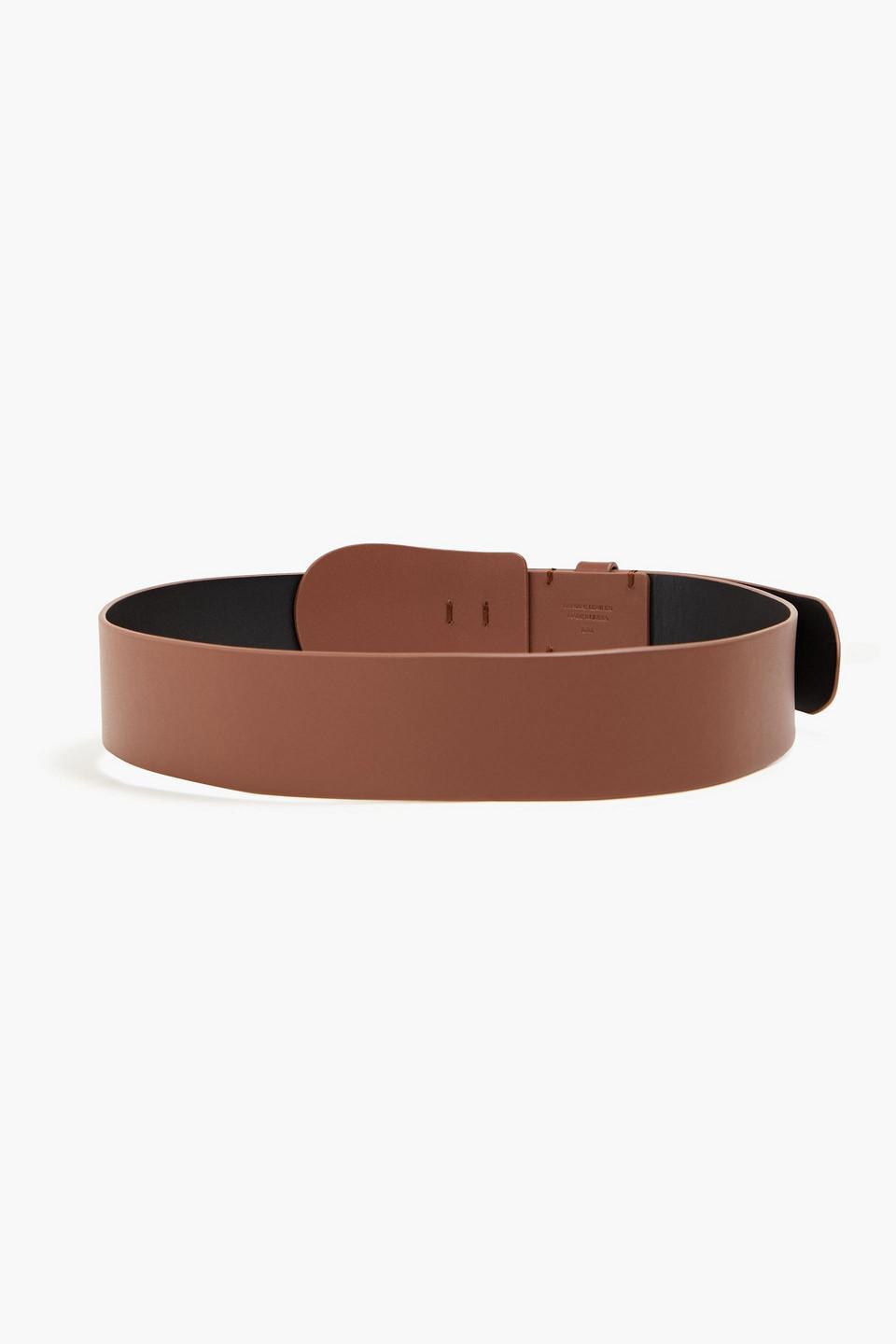 Leather Belt In Chocolate Product Image