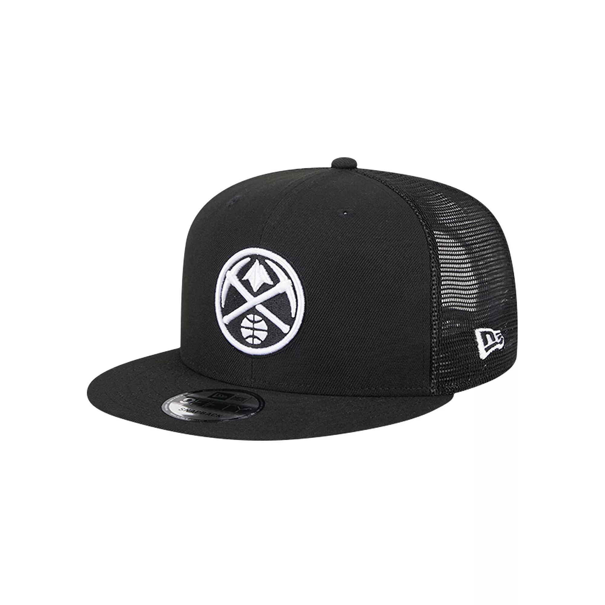 Men's New Era Black Denver Nuggets Evergreen 9FIFTY Trucker Snapback Hat, Nug Black Product Image