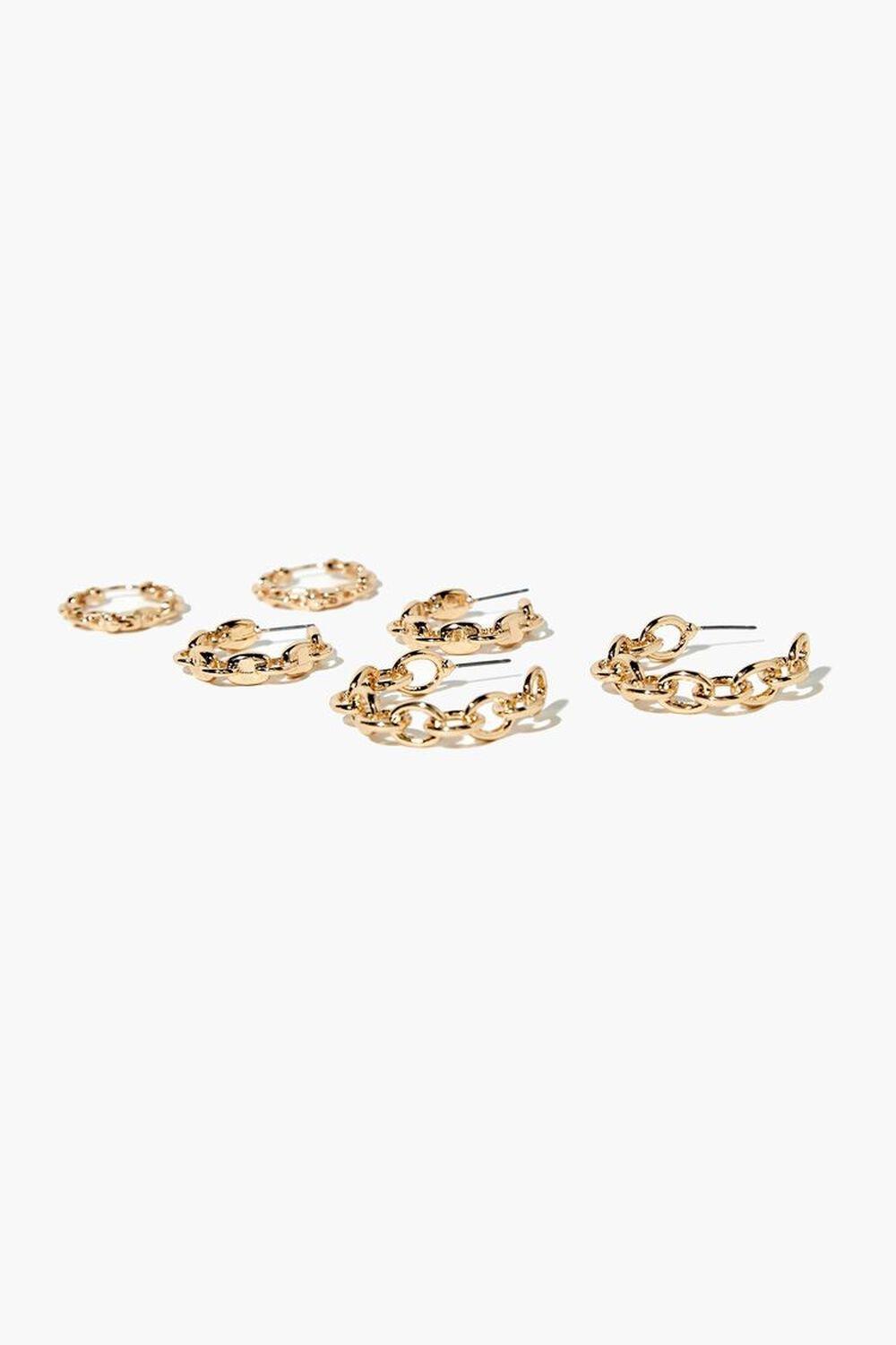 Curb Chain Hoop Earring Set | Forever 21 Product Image