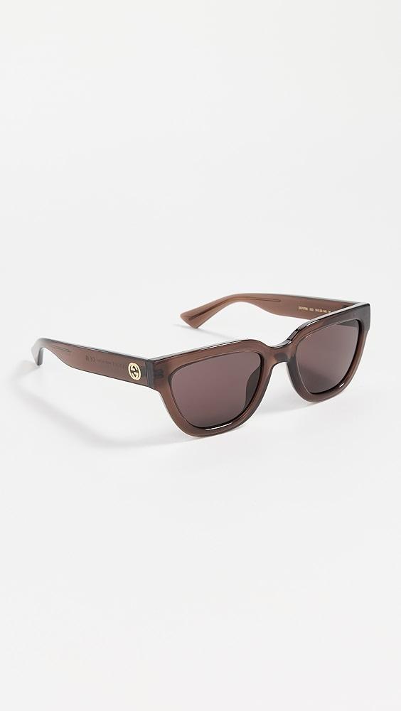 Tortoiseshell Rectangle Thick Frame Sunglasses Product Image
