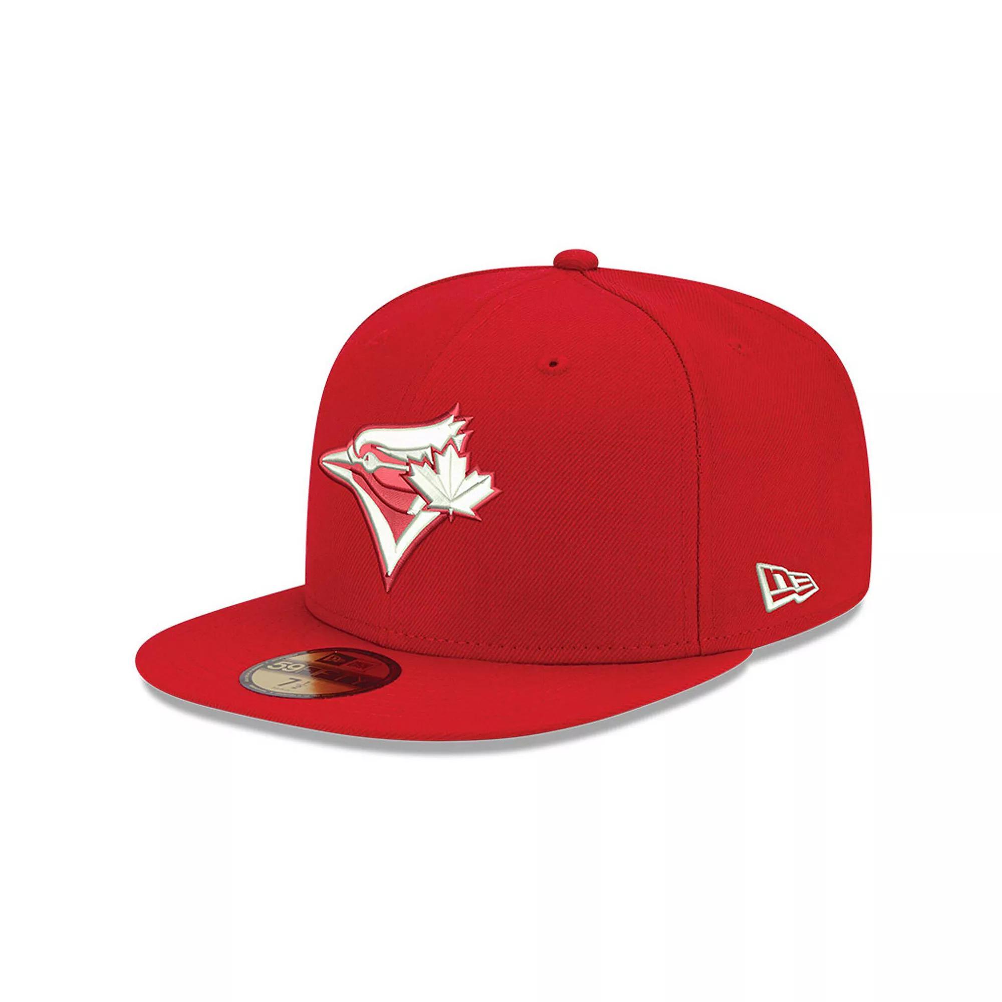 Men's New Era Red Toronto Blue Jays White Logo 59FIFTY Fitted Hat, Size: 7 1/4, Jay Red Product Image