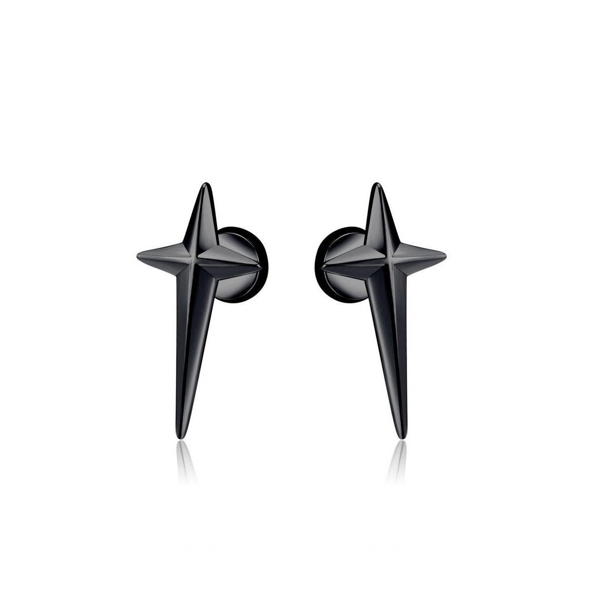 Metallo Stainless Steel Cross Style Earrings, Mens Product Image