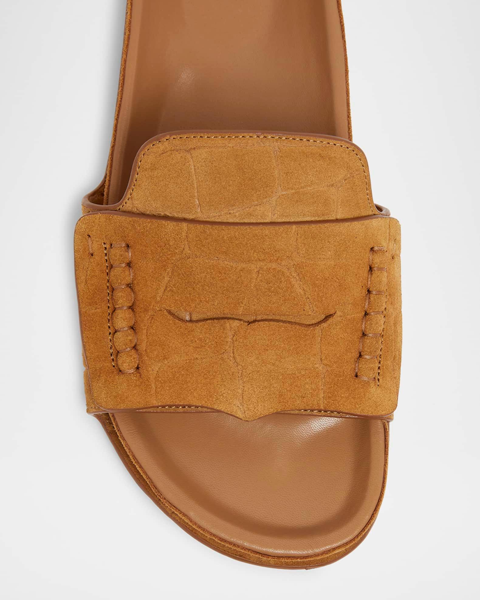 Les Sandales Croc-Embossed Leather Sandals Product Image