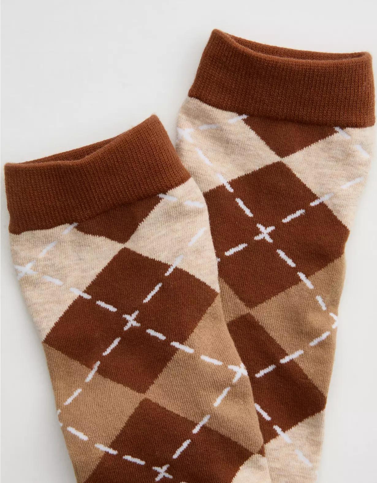 Aerie Over The Knee Argyle Socks Product Image