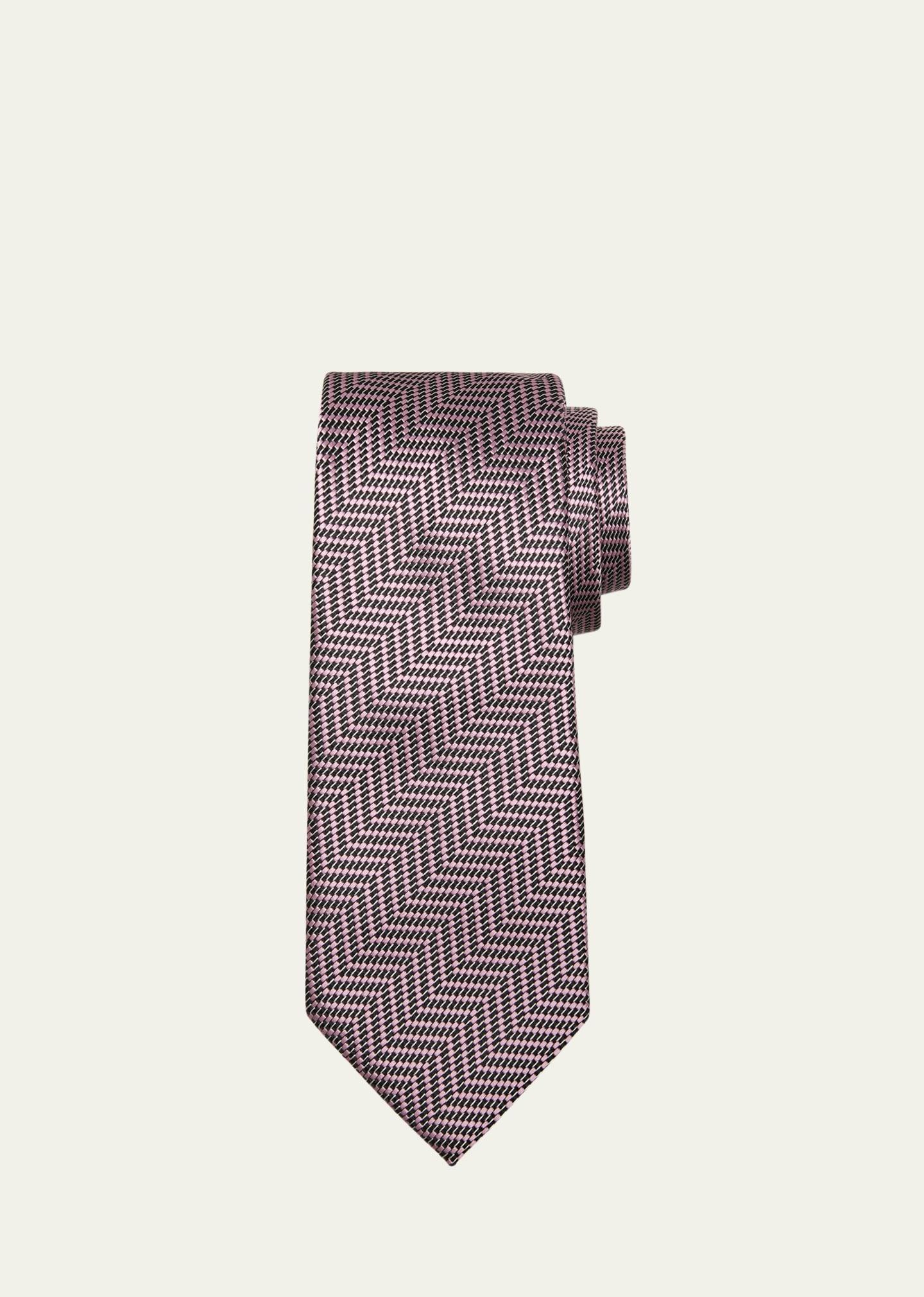 Mens Mulberry Silk Herringbone Tie Product Image